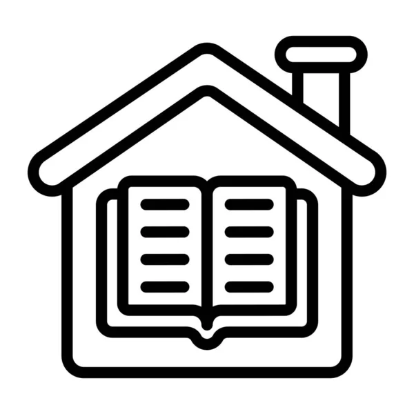 Ikona Veřejné Knihovny Plochém Stylu Modemu — Stockový vektor