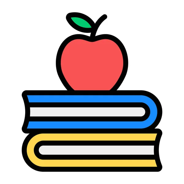 Apple Книзі Здорове Знання Плоский Вектор — стоковий вектор