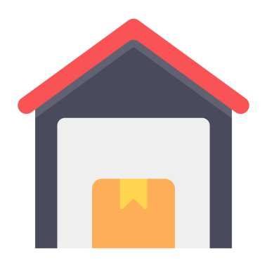 Depo vektörünün modaya uygun düz simgesi 