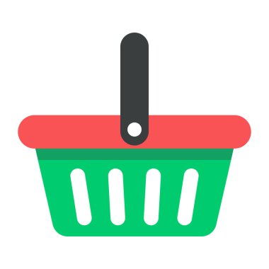 Düz bir market sepeti vektörü 