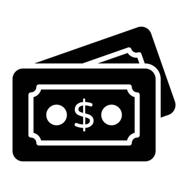 Banknotların bir simge tasarımı, düzenlenebilir düz vektör 