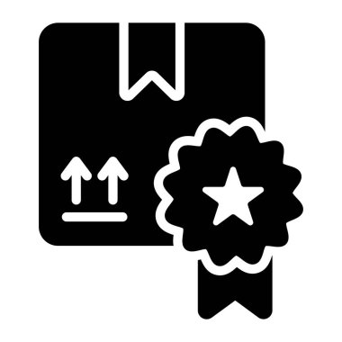 Karton rozetli, kaliteli ürün simgesi 