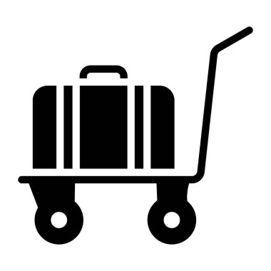 Bagaj arabası simgesinin düz tasarımı