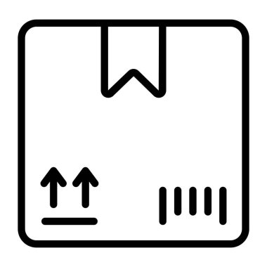 Modern düz stil, teslimat ambalajlı bir paket simgesi 