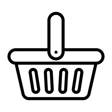 Düz bir market sepeti vektörü 