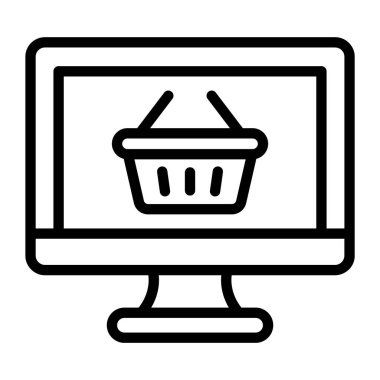 Ticari vektör biçimi, İnternet alışverişinin modaya uygun simgesi 