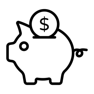 Piggy Tasarruf Bankası, düz vektör 