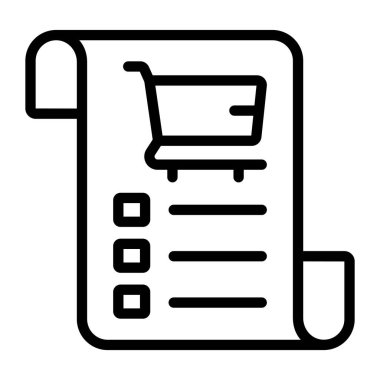 Moda düz stil alışveriş listesi vektörü 