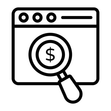 Düzenlenebilir biçimdeki finans arama simgesi, iş arama