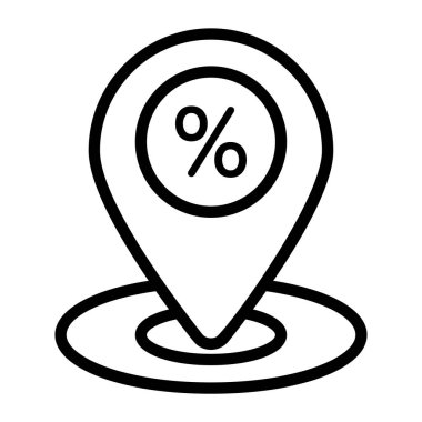Düz stil indirimli bir konum simgesi 