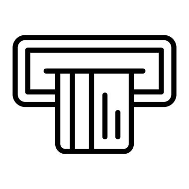 Düzenlenebilir para çekme simgesi, nakit para çekme makinesi ile banknot 