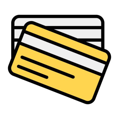 Modern düz stil banka kartlarının simgesi 