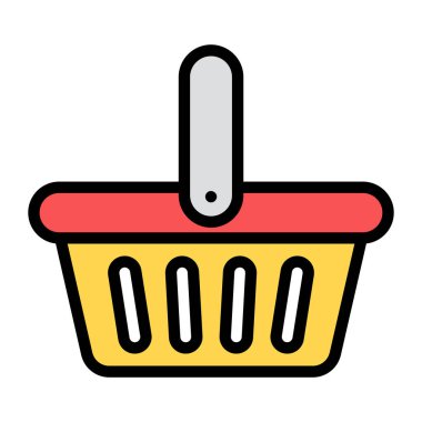 Düz bir market sepeti vektörü 