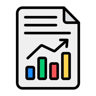 İş dosyası simgesi, büyüme belgesinin trend vektörü