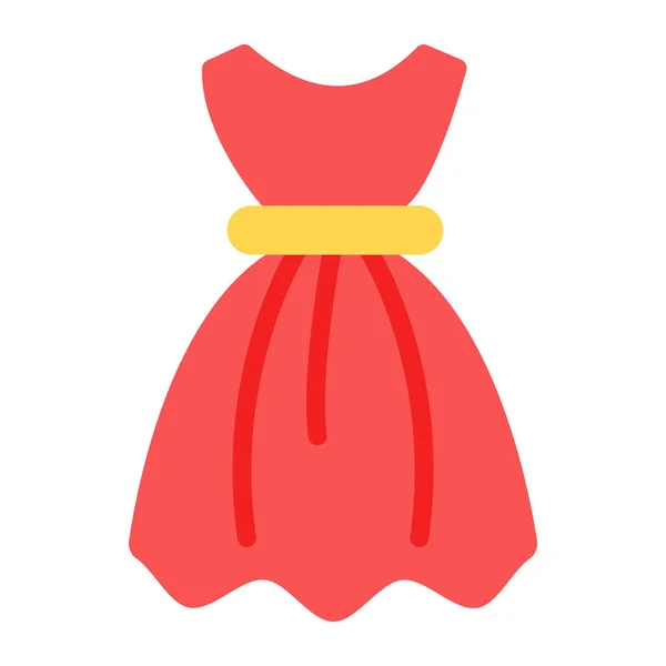 Icono Plano Vestido Ropa Moda Mujer — Vector de stock