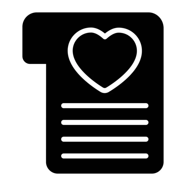 Ikona Listy Życzeń Serce Papierze — Wektor stockowy