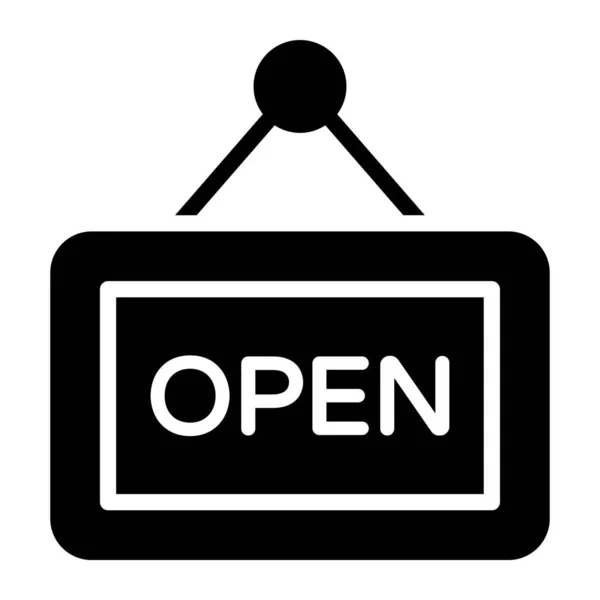 Editable Vector Design Shop Open Board Icon — Stock Vector