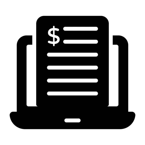 Financial Receipt Laptop Conceptualizing Online Bill — Stock Vector