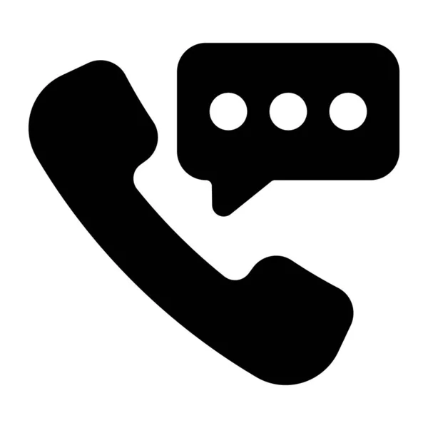 Récepteur Téléphonique Avec Bulle Vocale Montrant Concept Icône Télécommunication — Image vectorielle