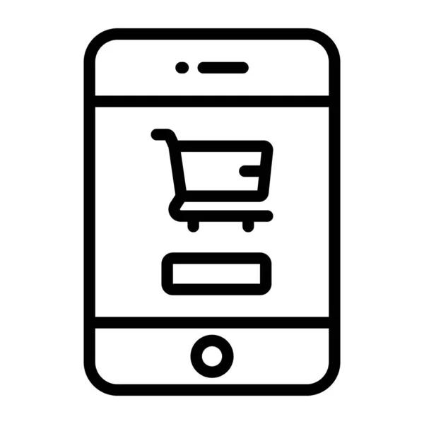 Einkaufswagen Einem Smartphone Mit Shopping App — Stockvektor