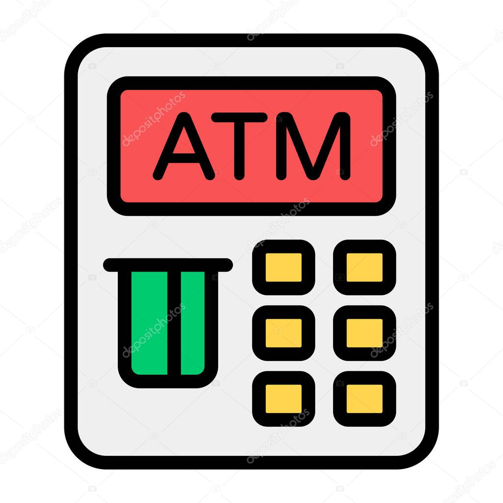 Atm machine vector in editable style 