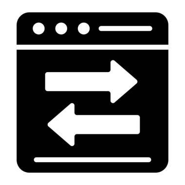 Web sayfasında ok, veri aktarım simgesi