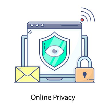 Güvenlik. Web simgesi basit illüstrasyon 