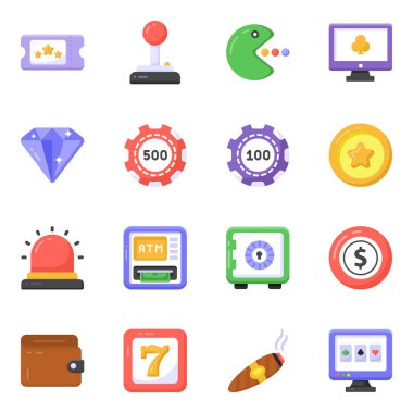 Web ve mobil uygulamalar, vektör illüstrasyonu için iş simgeleri