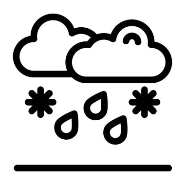 Bulutlu. Web simgesi basit tasarım