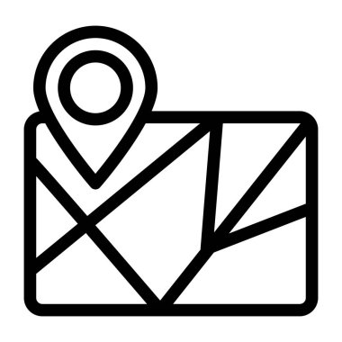 Harita. Web simgesi basit illüstrasyon