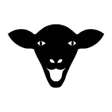 Keçi kafası silueti, vektör çizimi