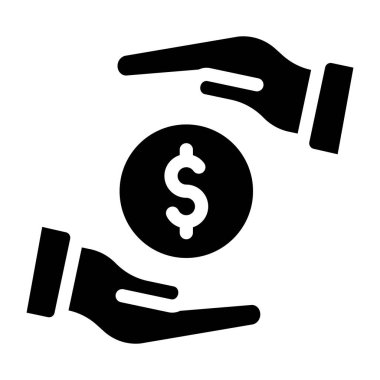 Dolar bağış ikonu. vektör illüstrasyonu