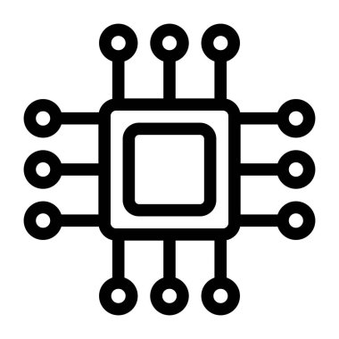 Web, vektör illüstrasyonu için mikroişlemci simgesi