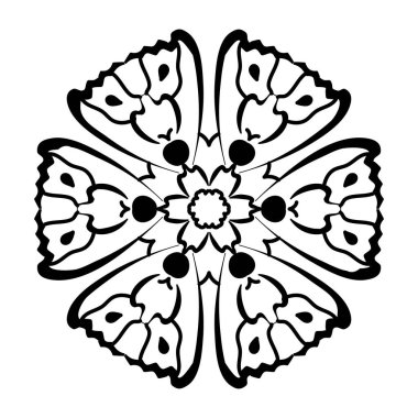 siyah ve beyaz mandala süsü