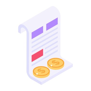 Para nakit ikonu. Beyaz arkaplanda izole edilmiş web tasarımı için izometrik vektör sembolü