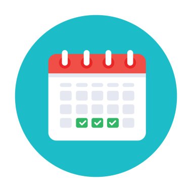 Takvim simgesi, izole edilmiş vektör eps10 illüstrasyonu