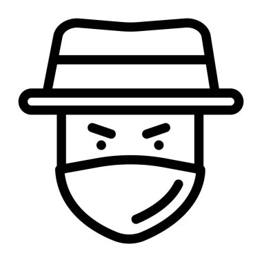 Yüz maskeli adam, vektör çizimi.