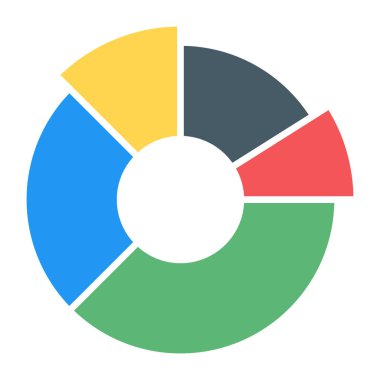 Pasta grafiği simgesi. Düz dizayn. vektör illüstrasyonu.