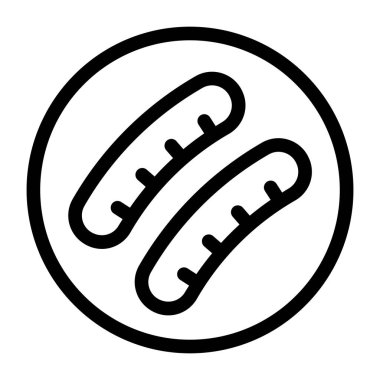 Yemek ikonu. Web için yemek vektör simgelerinin düz çizimi