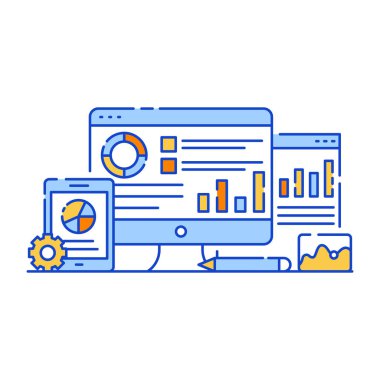 Web tasarım konsepti, seo modern simgenin vektör illüstrasyonu