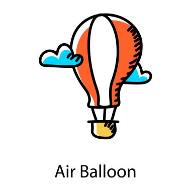 Sıcak hava balonunun vektör çizimi 