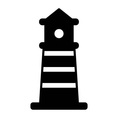 deniz feneri ikonu vektör illüstrasyonu