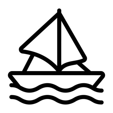 Yelkenli. Web simgesi basit illüstrasyon