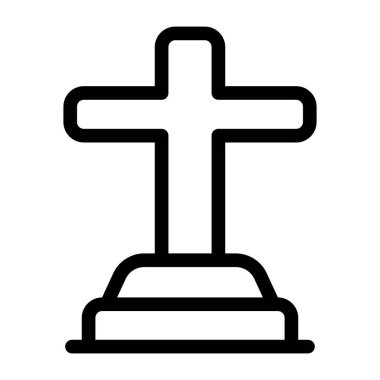 Katolik haç simgesi, vektör illüstrasyonu