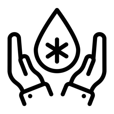 Kan damlası tutan bir el.