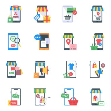 Web tasarımı için vektör simgeleri kümesi 