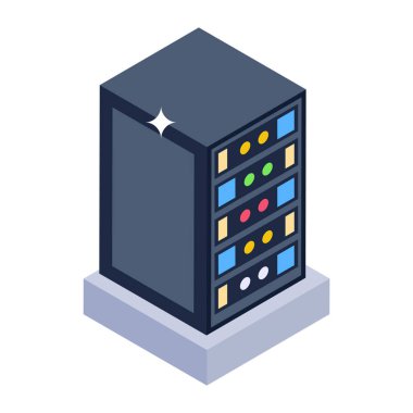 Bir veritabanının izometrik vektör çizimi