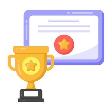 Ödül vektör illüstrasyonlu kupa