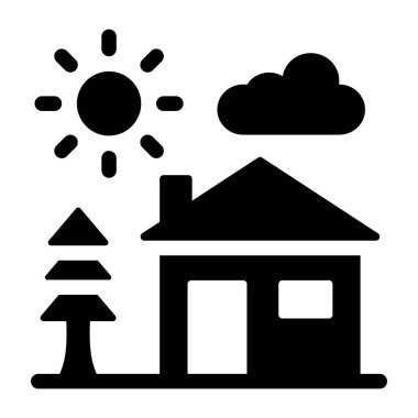 Ev. Web simgesi basit illüstrasyon