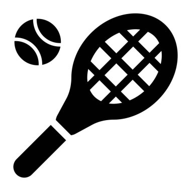 Tenis raketi ikonu. Web için top vektör simgelerinin özet çizimi